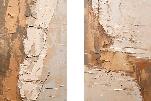 Textured layers in warm hues