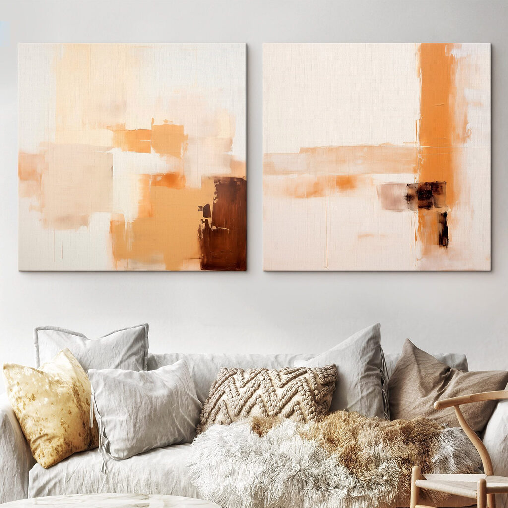 Painting of different shades of brown and white