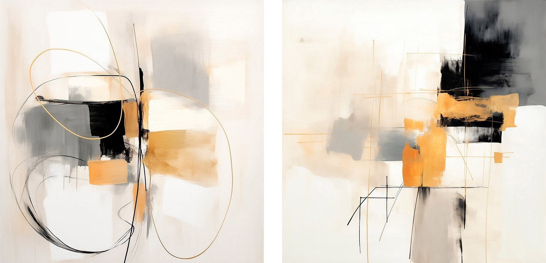 Two paintings of different colors Two paintings of different colors