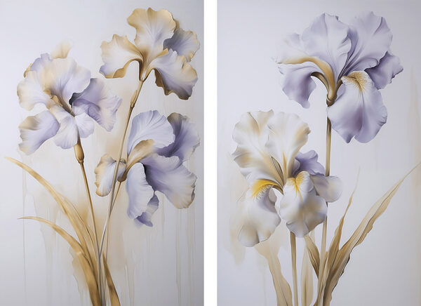 Painting of flowers on a wall