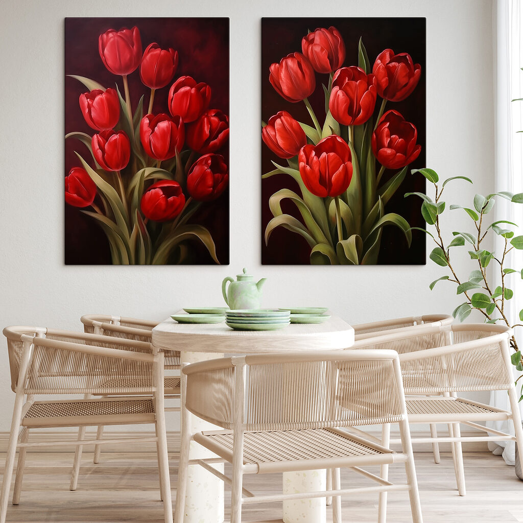 Captivating red tulips in bloom