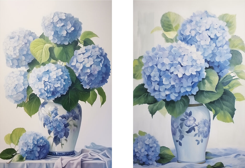 Painting of flowers in a vase