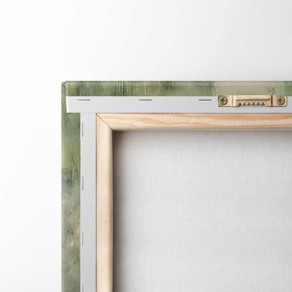 - Shades of green and abstract forms