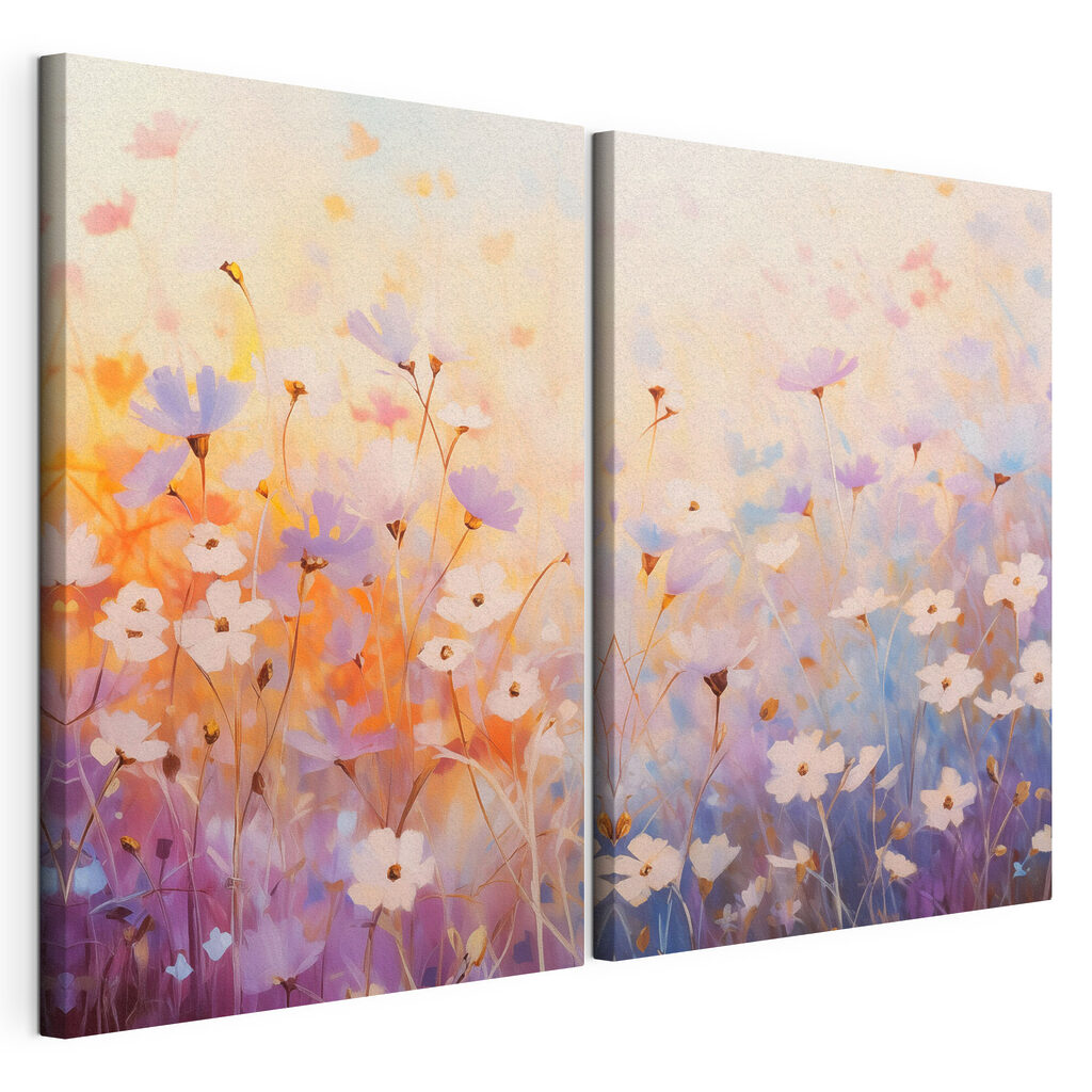 Painting of flowers in a field