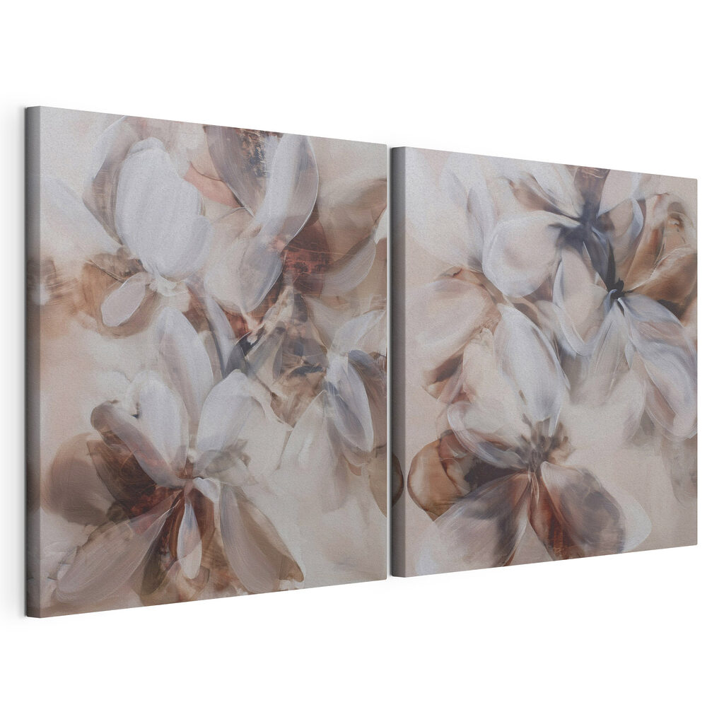 Painting of flowers on canvas