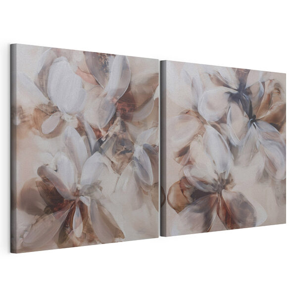 Painting of flowers on canvas