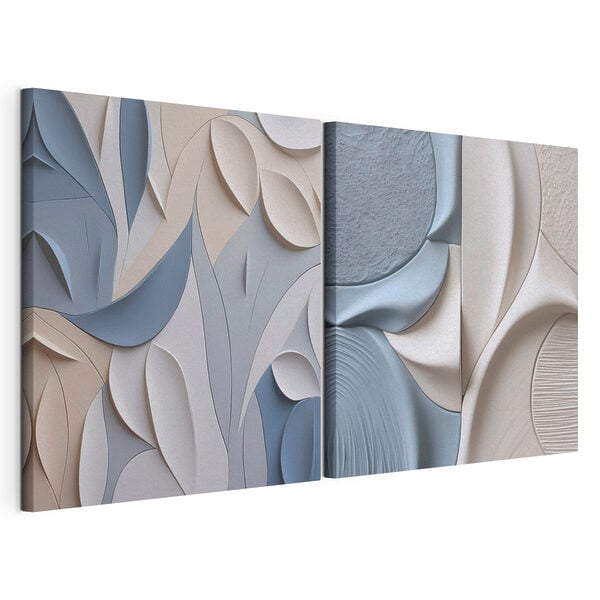 Stampa su tela modulare Curve morbide in una palette di colori rilassanti