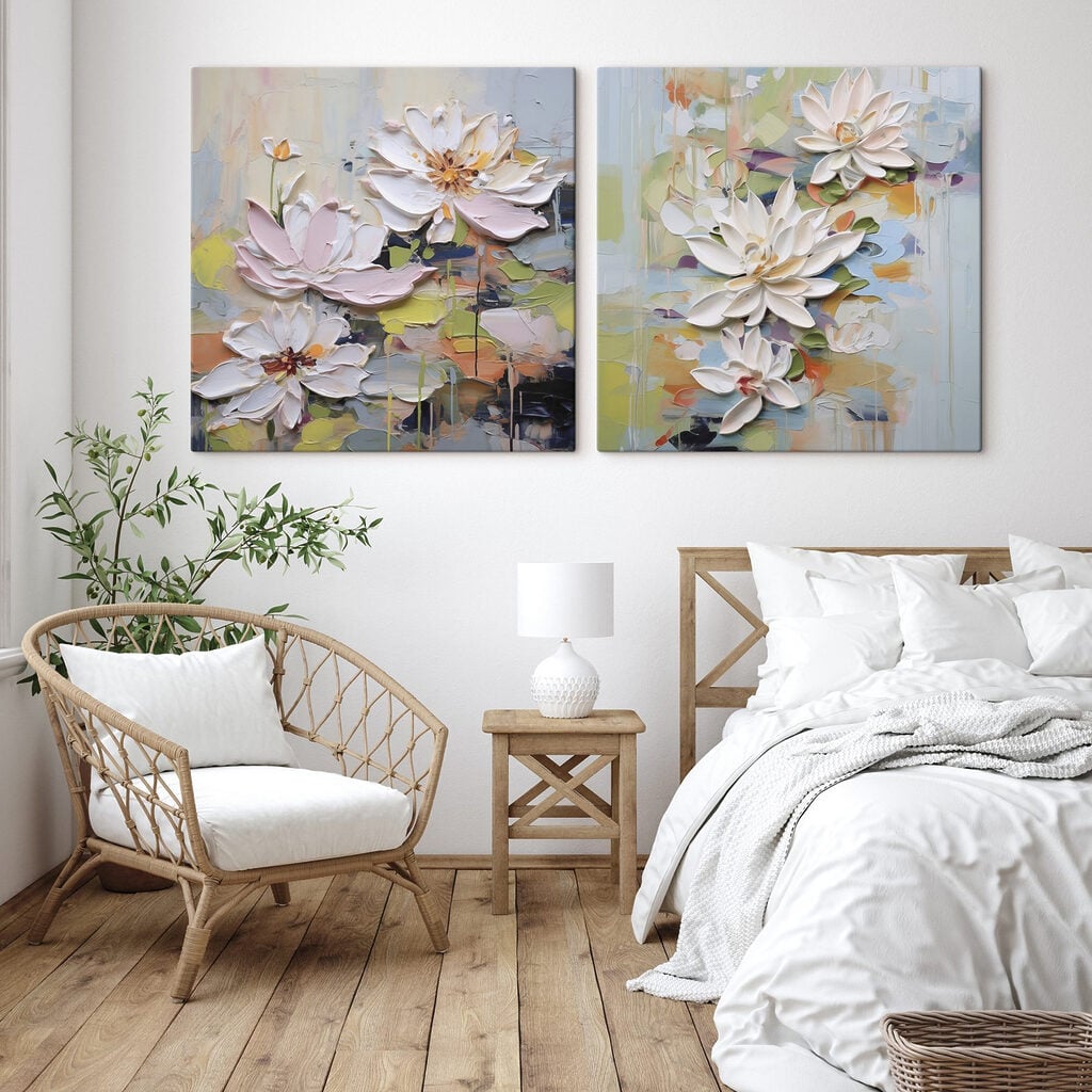 - Elegant blooms in soft pastel hues