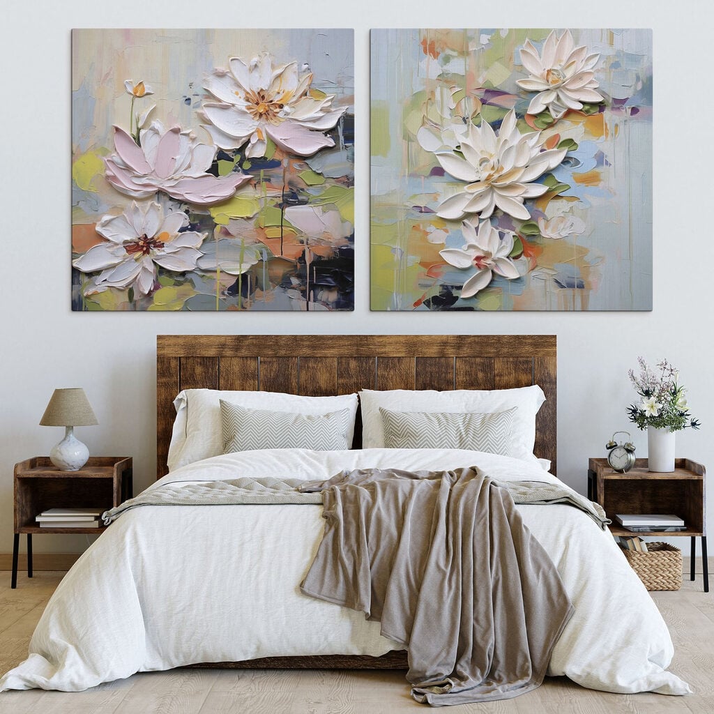 - Elegant blooms in soft pastel hues