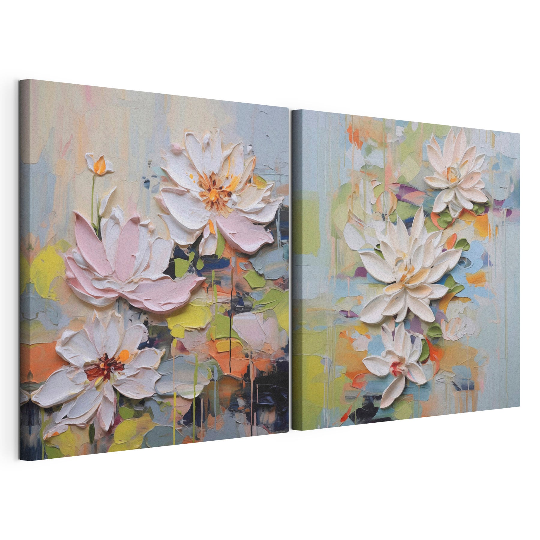 - Elegant blooms in soft pastel hues