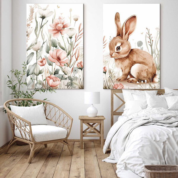 Rabbit and flowers
