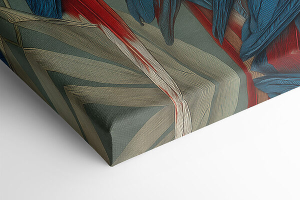 Group of parrots on a branch