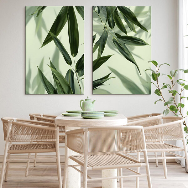 Lush green leaves against soft backdrop