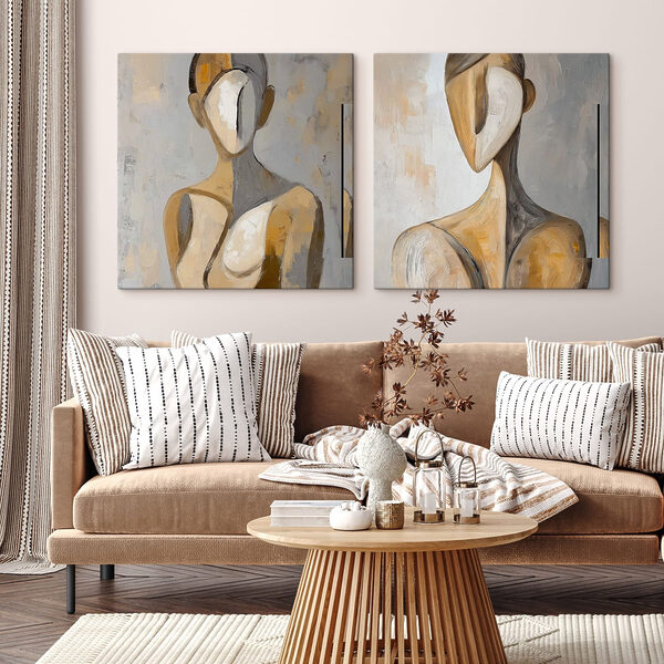 Collage of a painting of a woman