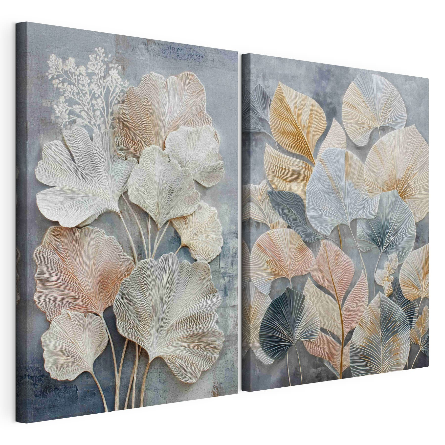 Delicate leaves in soft hues