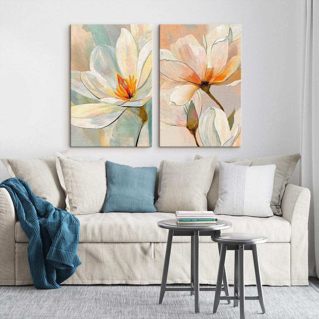 Delicate blooms in soft hues