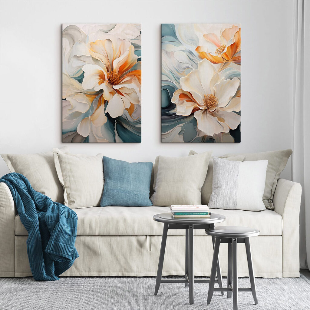 Flowing petals in soft hues