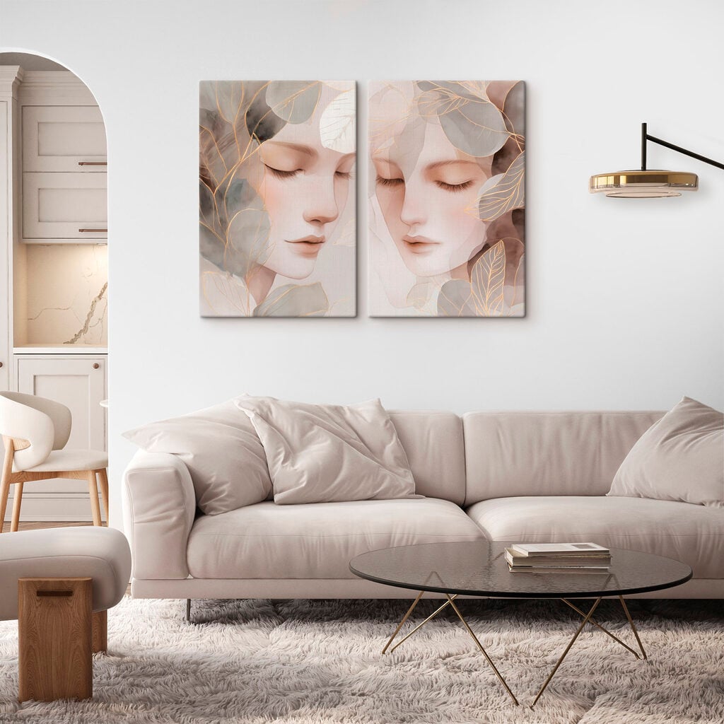 Two images of a woman's face