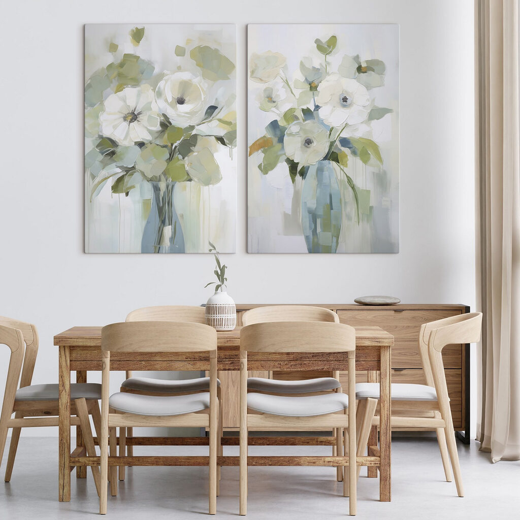 Painting of flowers in a vase