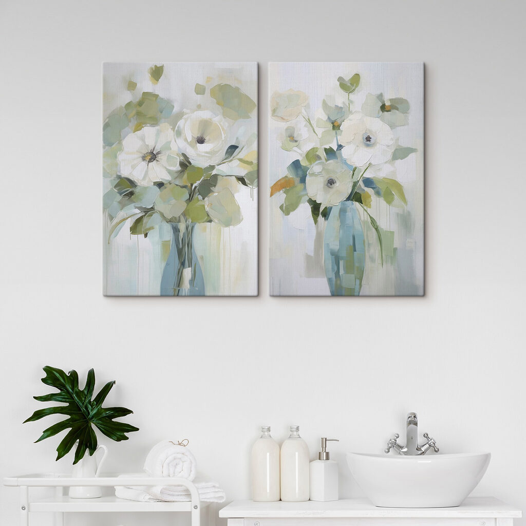 Painting of flowers in a vase