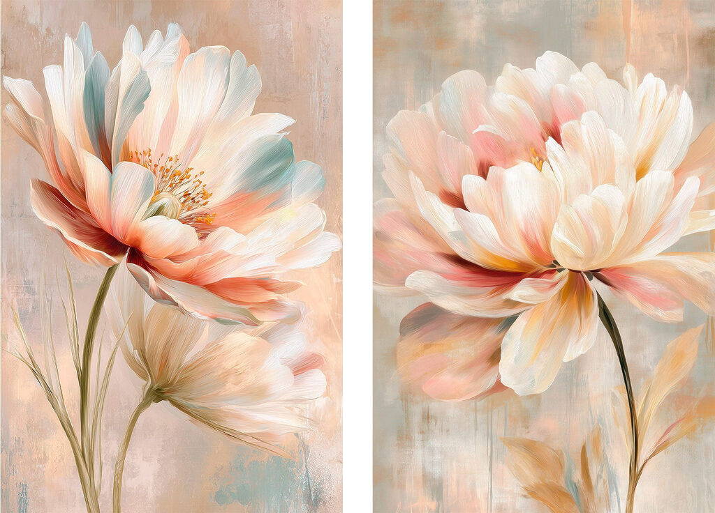 Delicate blossoms in soft hues