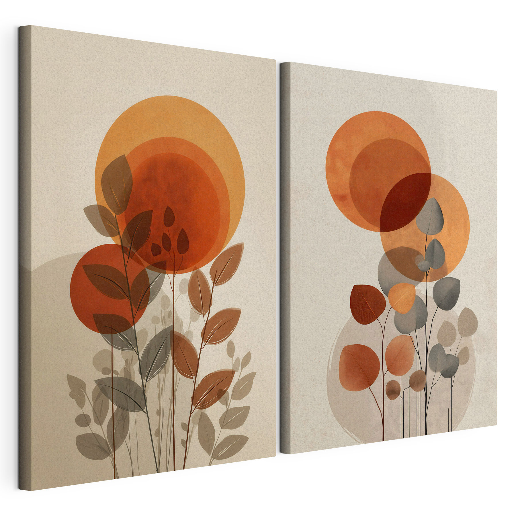 - Vibrant circles with leafy accents