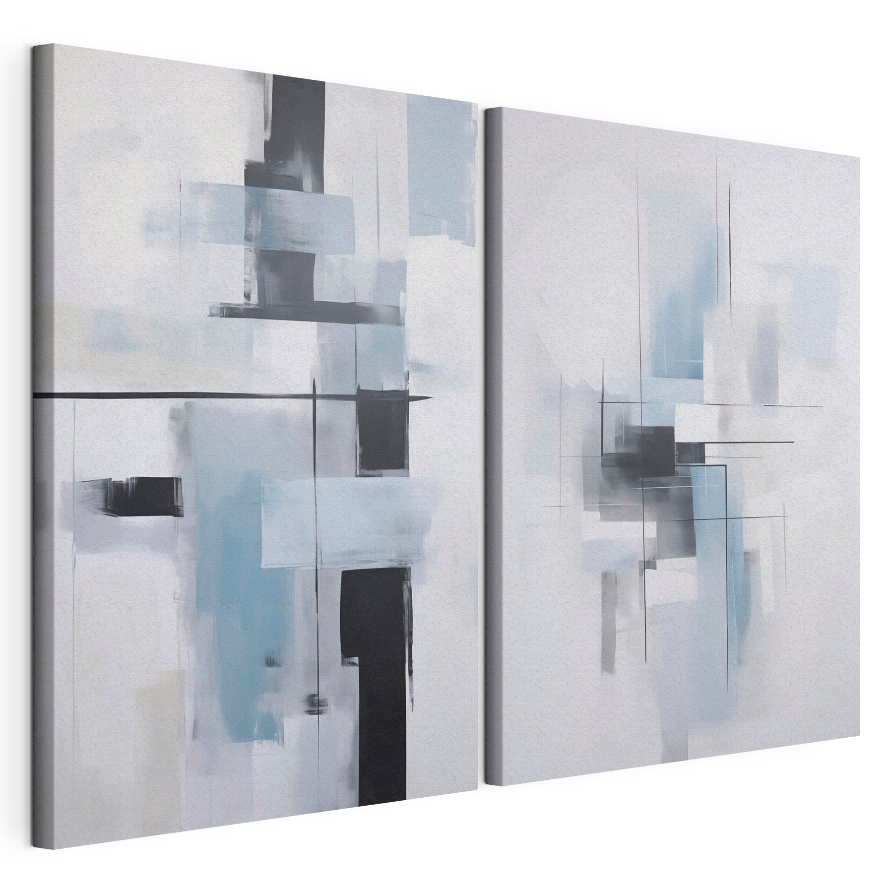 Painting of a grey and black art