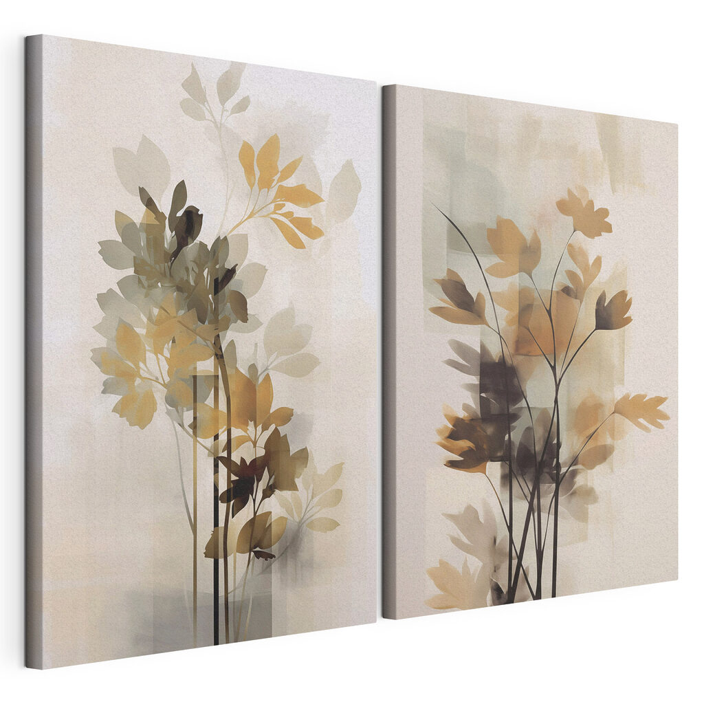 Painting of flowers and leaves