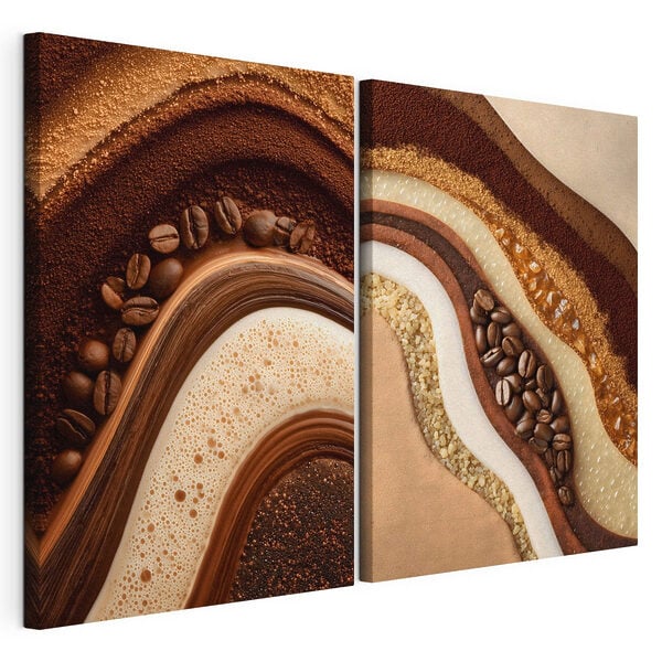 Stampa su tela modulare Una delizia a strati al caffè e al caramello