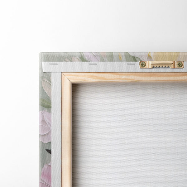 Painting of flowers on canvas