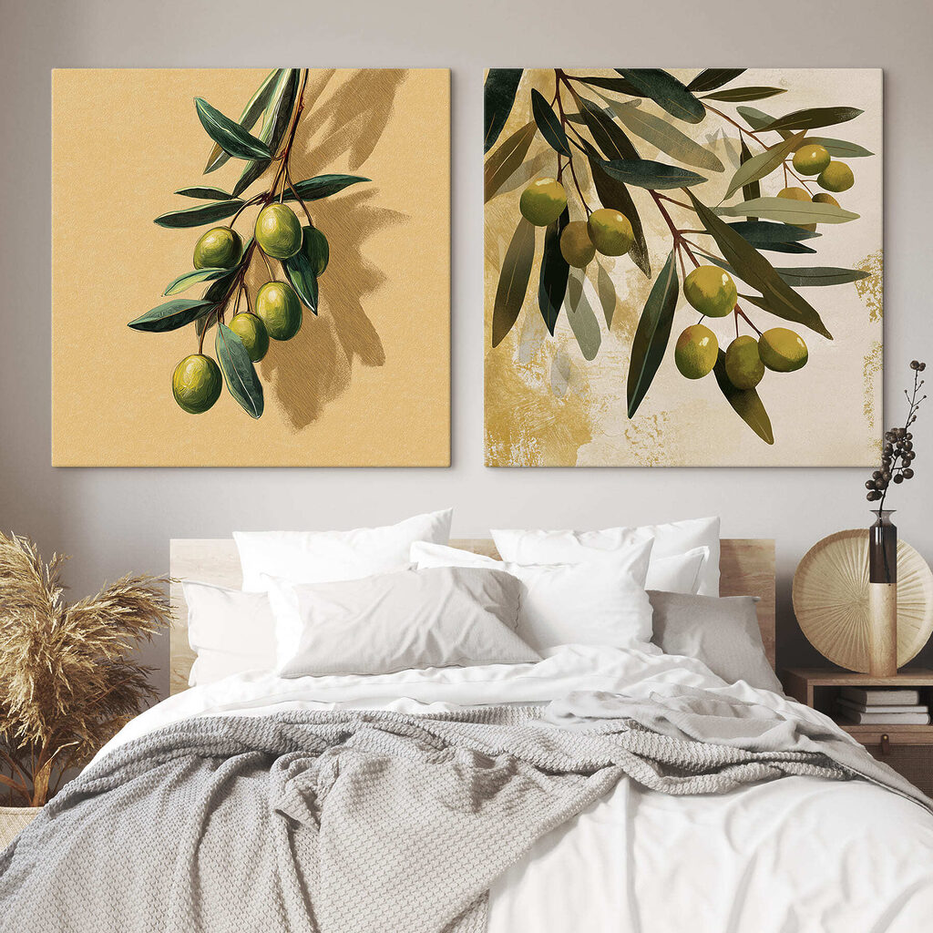 - Fresh olives on elegant branches