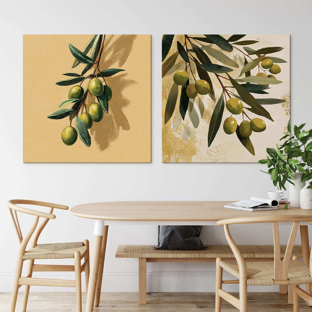 - Fresh olives on elegant branches