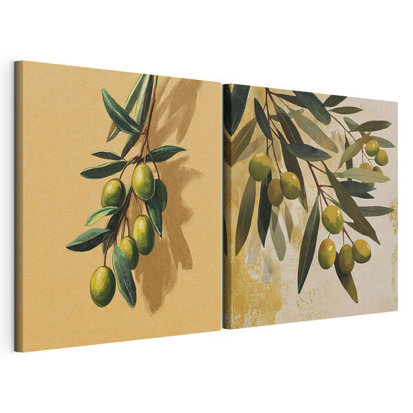 - Fresh olives on elegant branches
