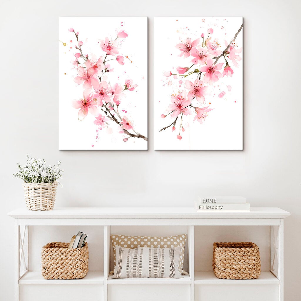 Watercolor of pink flowers