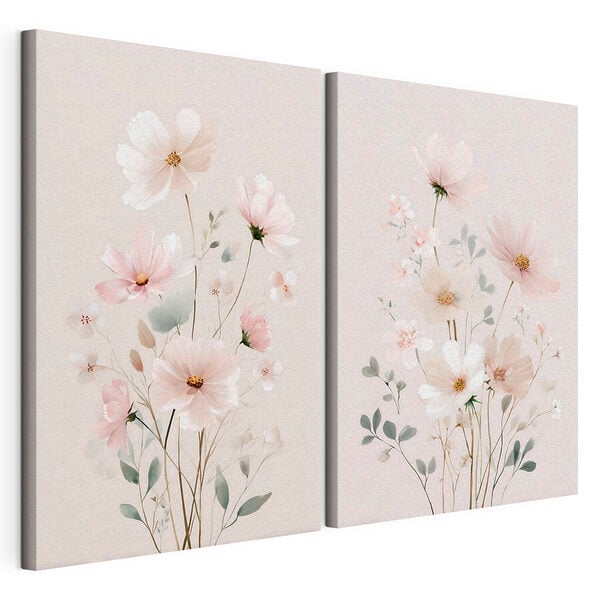 Stampa su tela modulare Un paio di fiori su sfondo bianco