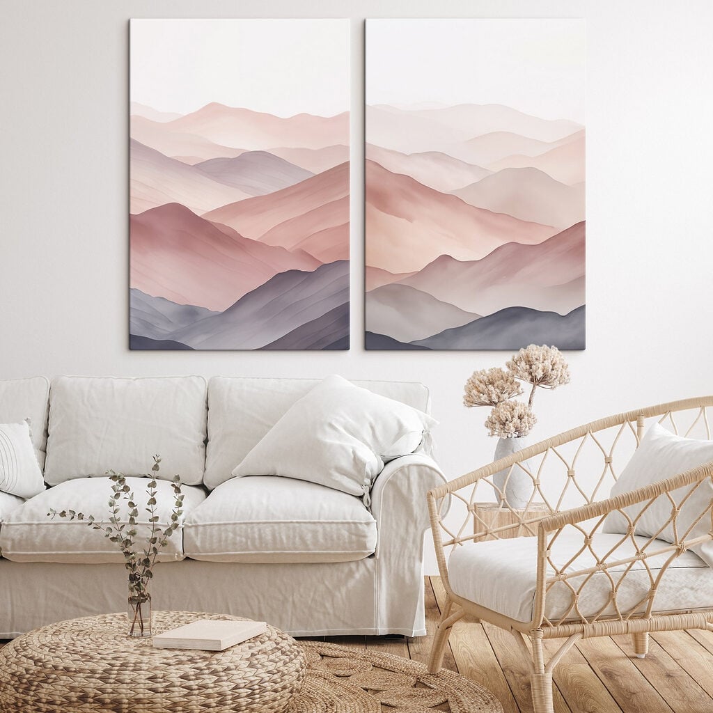 Screenshot of a painting of a mountain range
