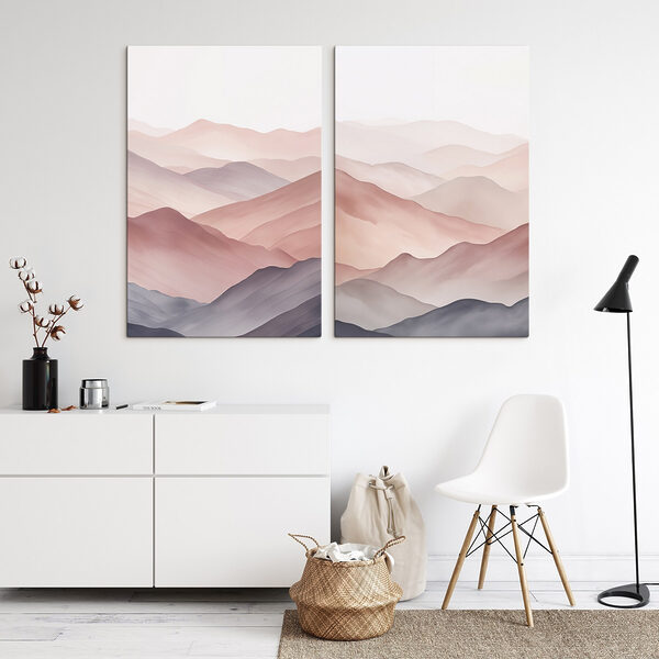 Screenshot of a painting of a mountain range