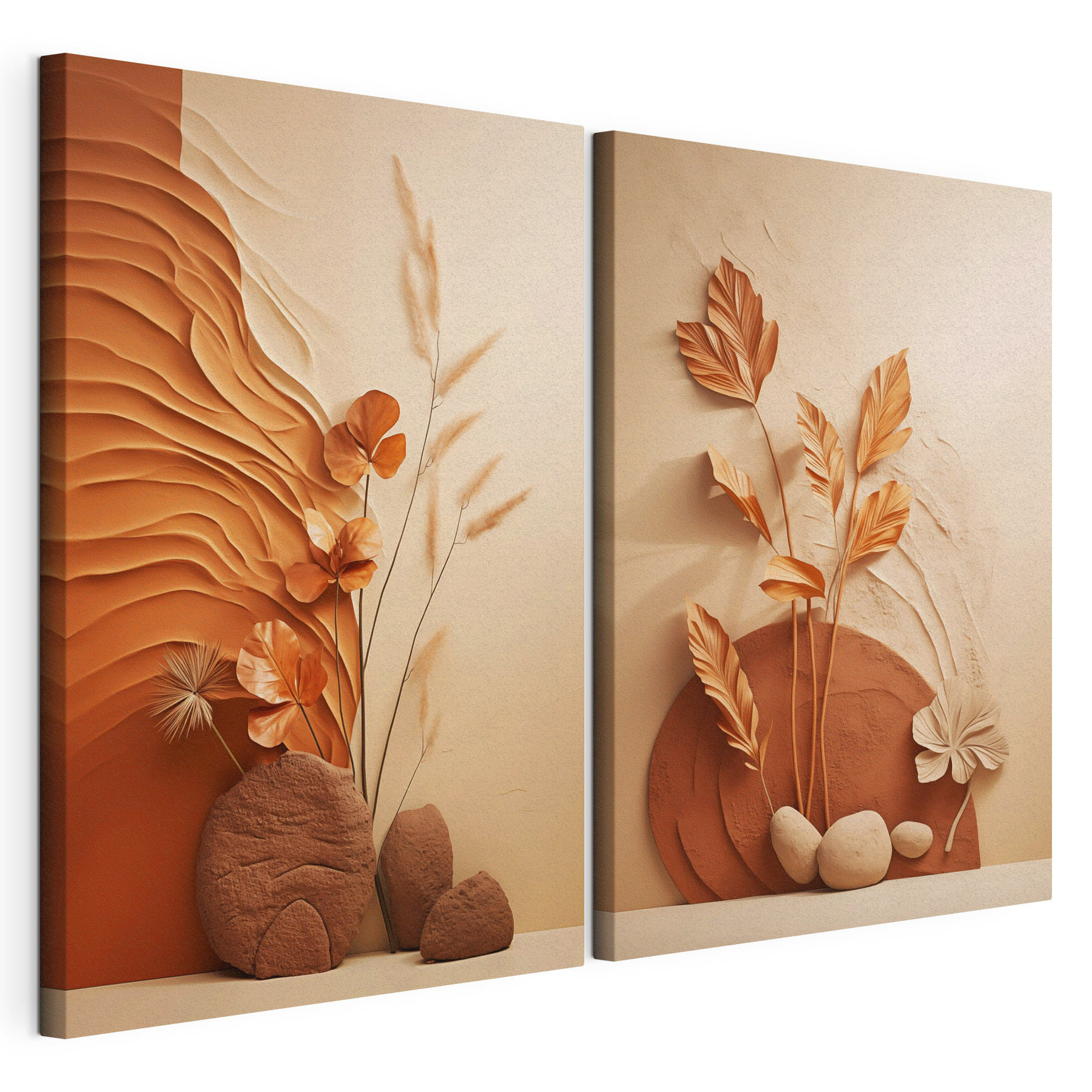 - Elegant shapes in earthy tones
