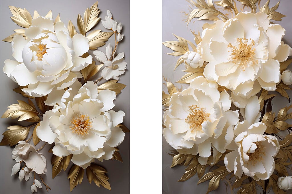 Collage of white flowers
