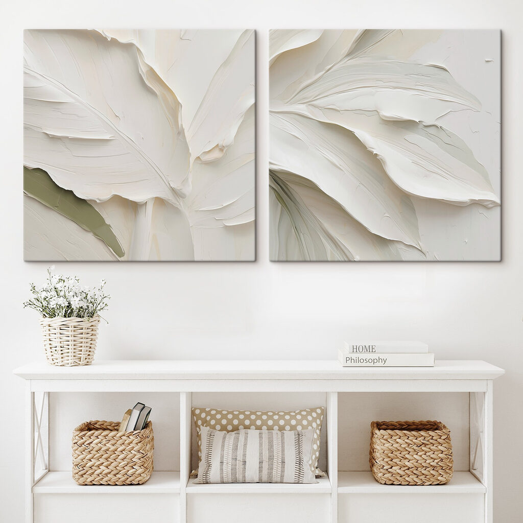 Beautifully crafted leaves in varying shades