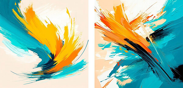 Two art pieces of paint