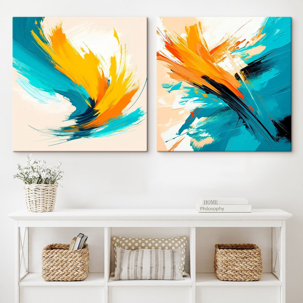 Two art pieces of paint