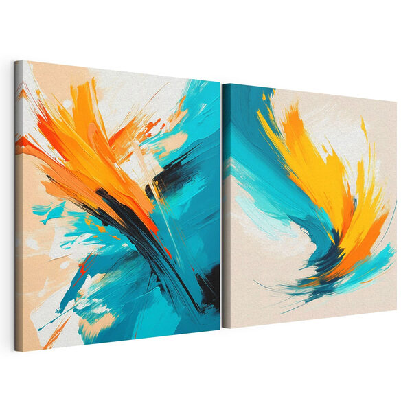 Stampa su tela modulare Stampa su tela modulare Due opere d’arte realizzate con la pittura (COD: m30354)
