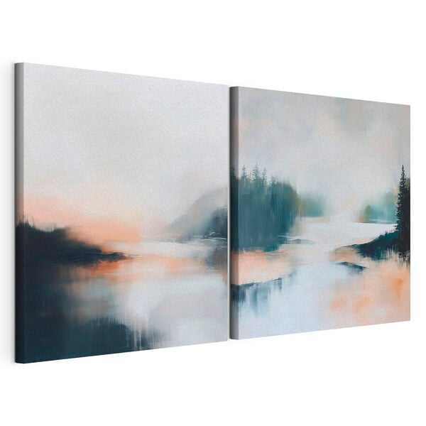 Painting of a lake and a tree