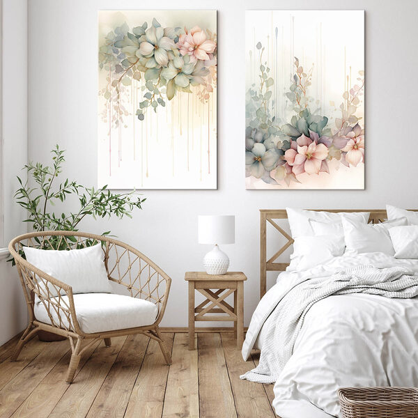 Painting of flowers on a white background