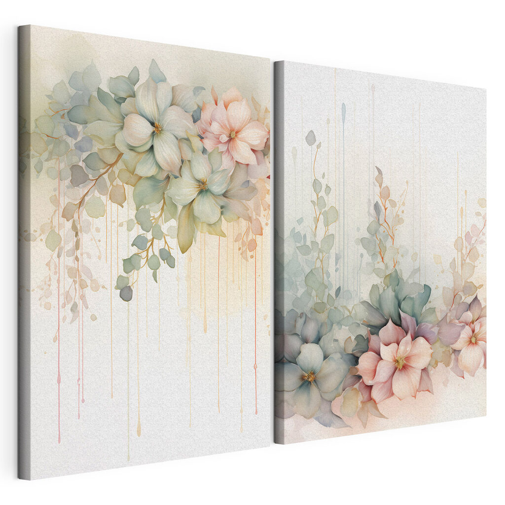 Painting of flowers on a white background