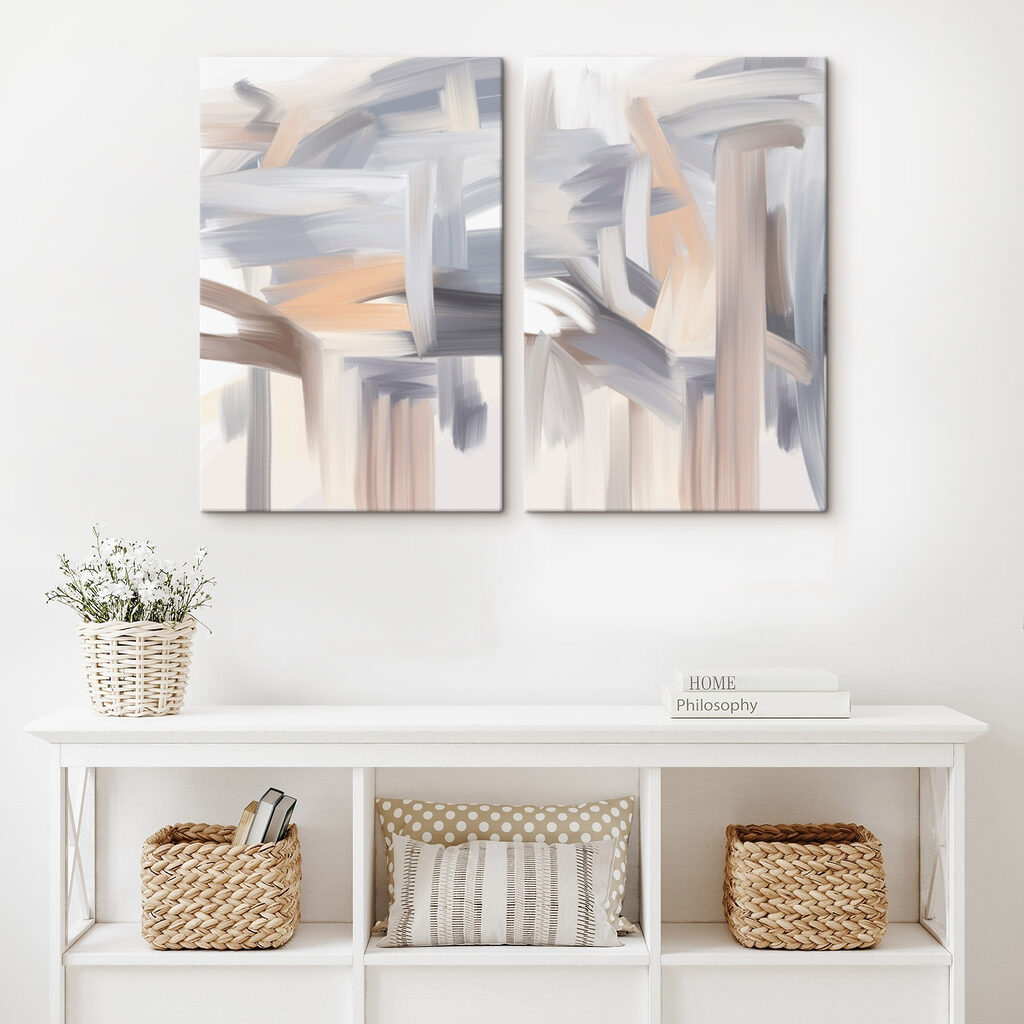 Abstract strokes in soft hues