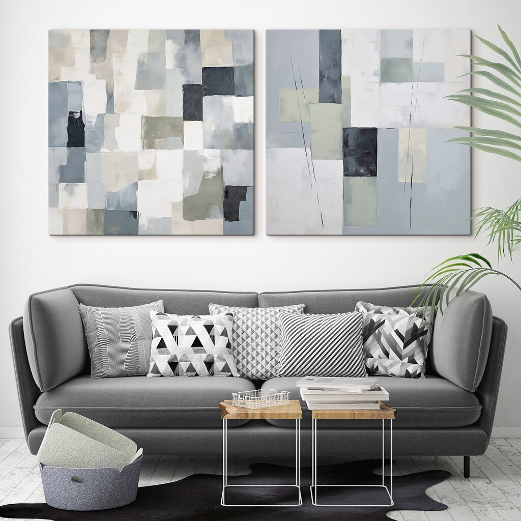 Painting of squares and rectangles
