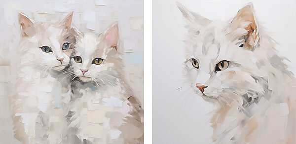 Two cats paintings