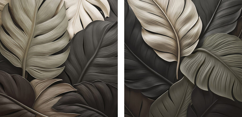 Elegant leaves in harmonious colors
